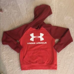Under armour red hoodie. Youth small